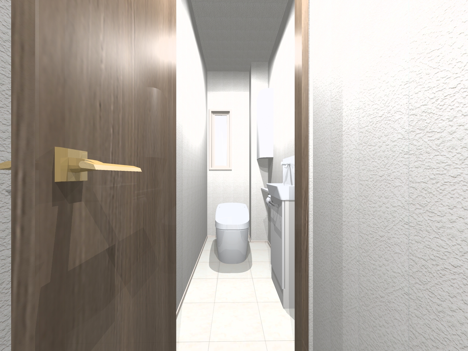 清潔感のあるトイレです。（完成予想内観パース）