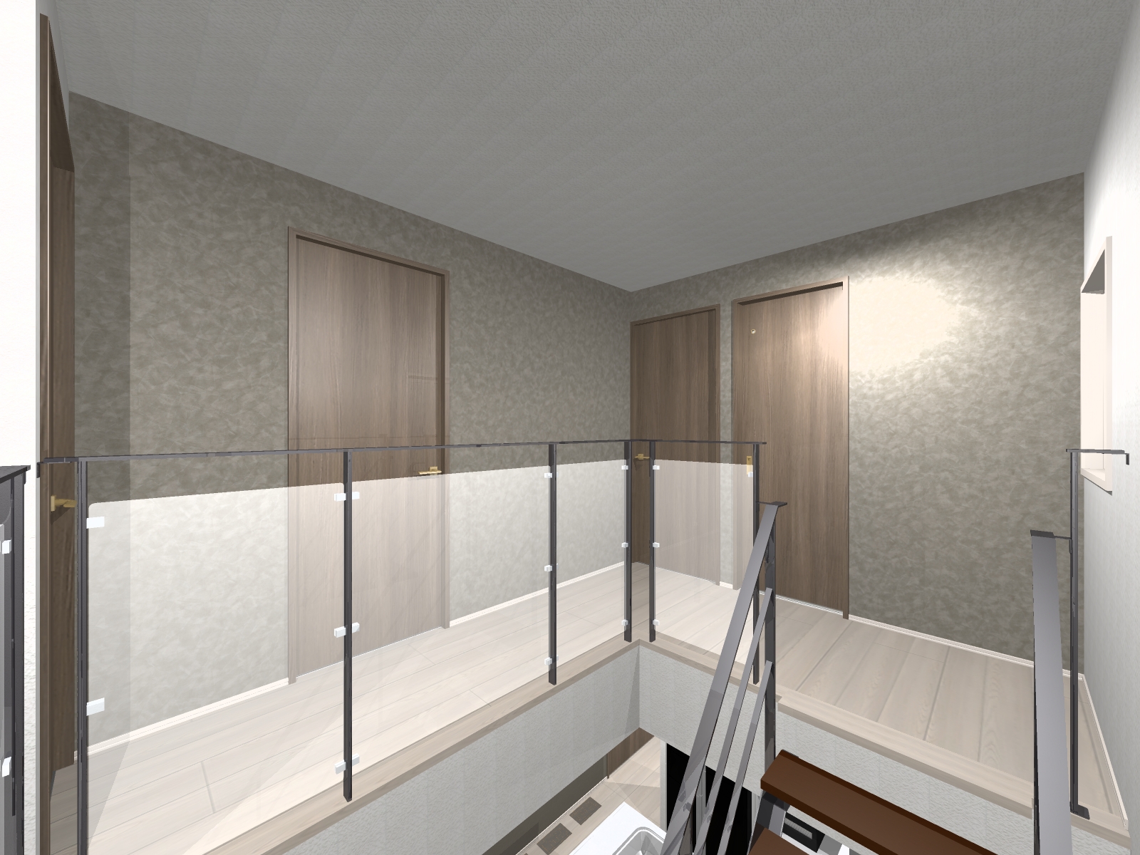 アクセントクロス採用のホールです。（完成予想内観パース）