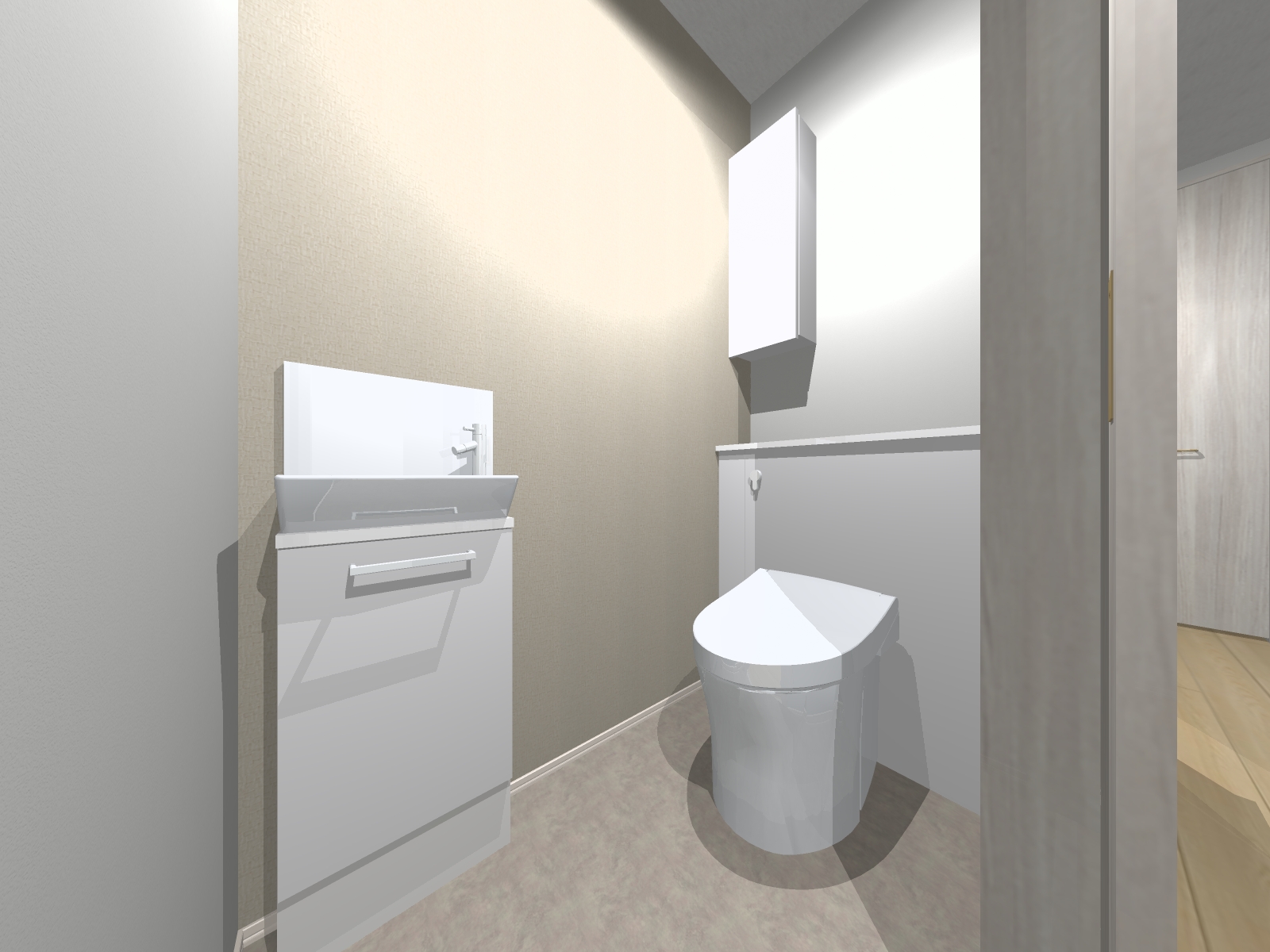 1階トイレ（完成予想内観パース）