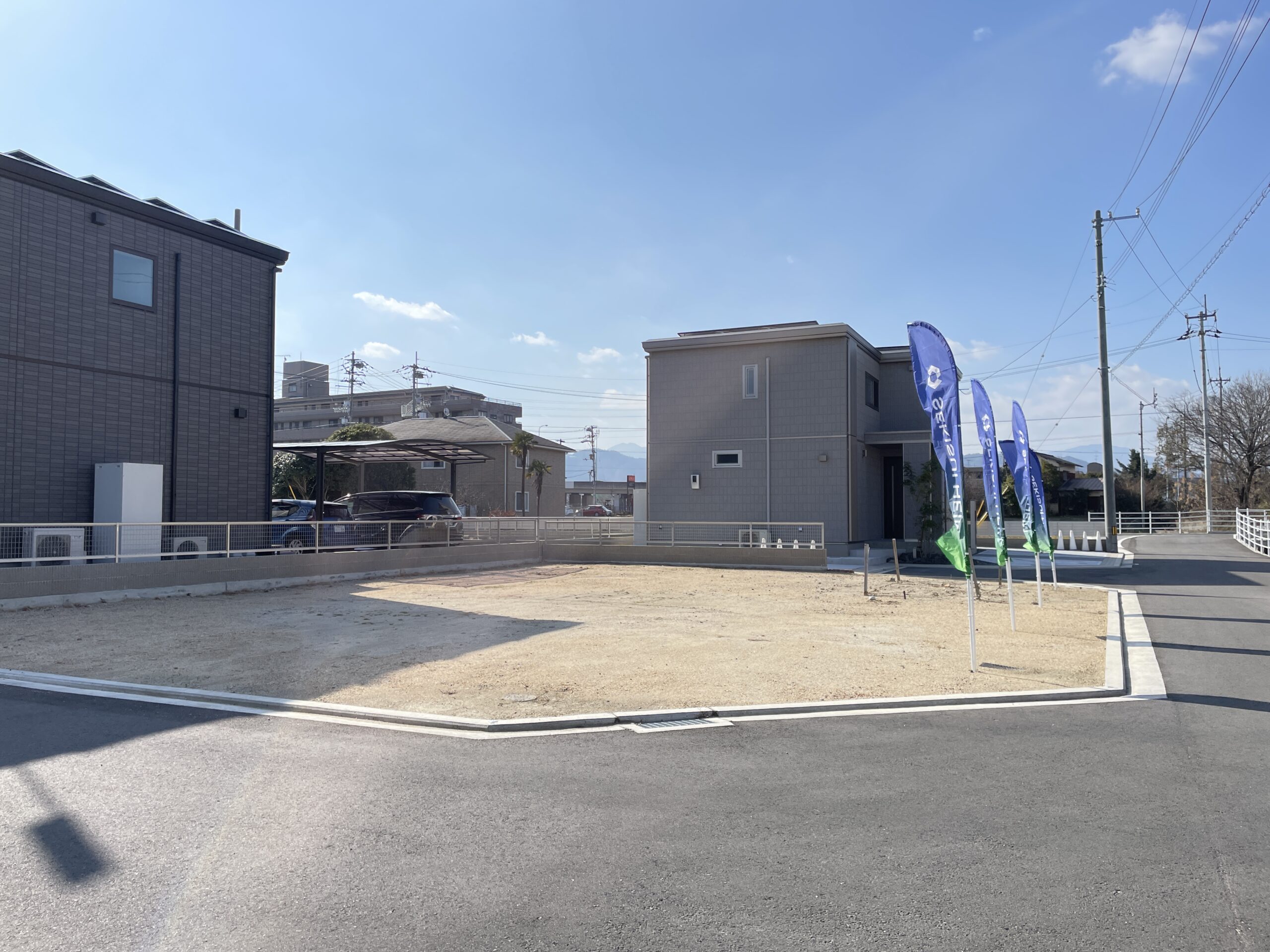 8号地北側前面道路から撮影（撮影日時2026.2.1）