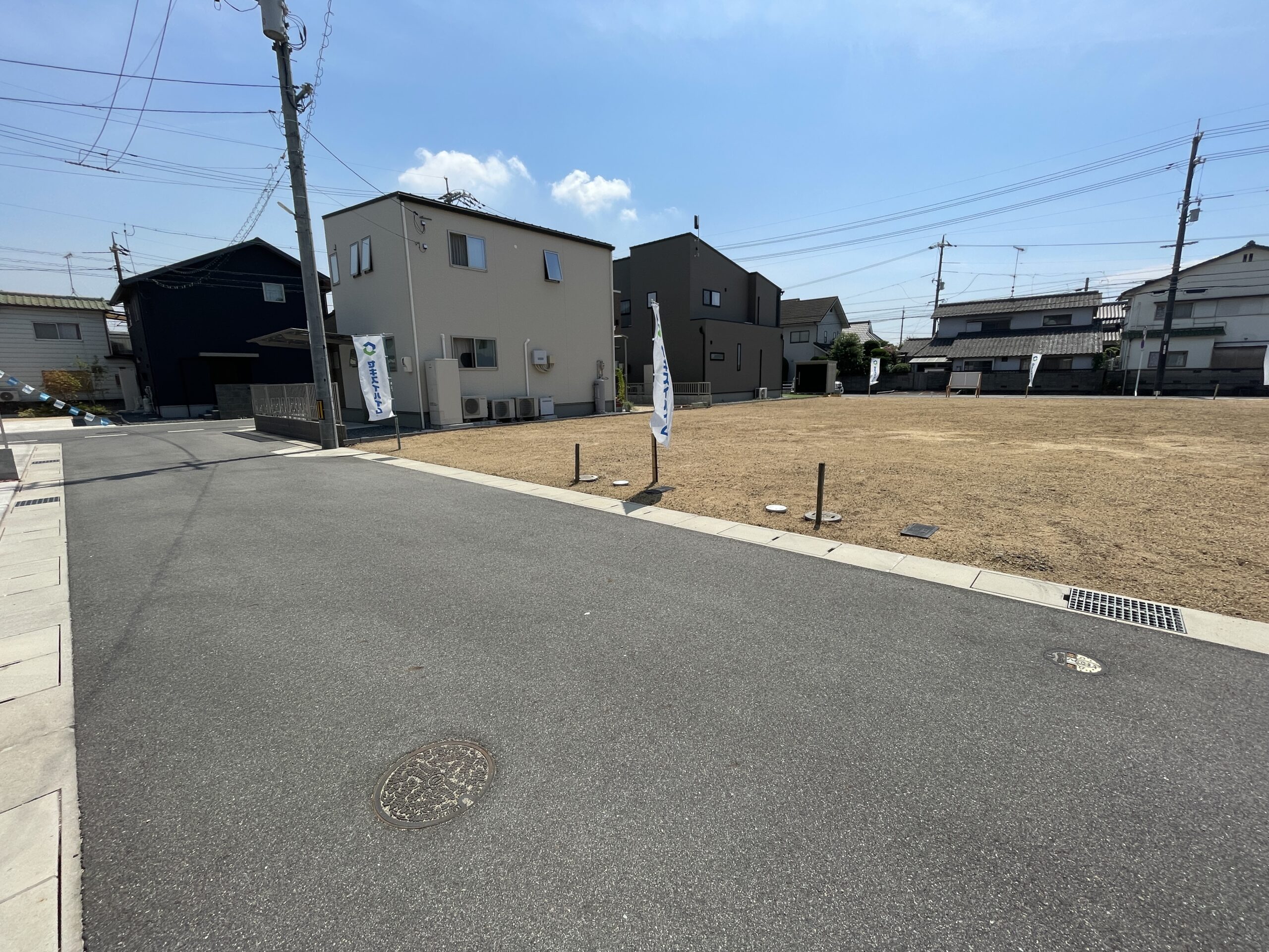 全４区画の新規分譲地♪（16号地側：2025/8/18撮影）