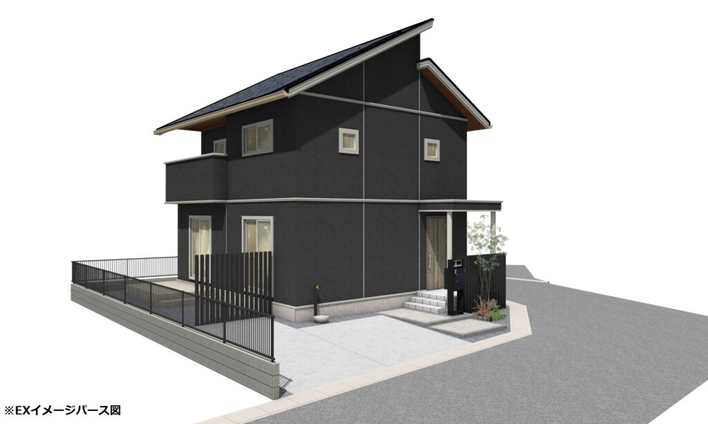 岩国市車町1号地分譲住宅外観イメージパース図