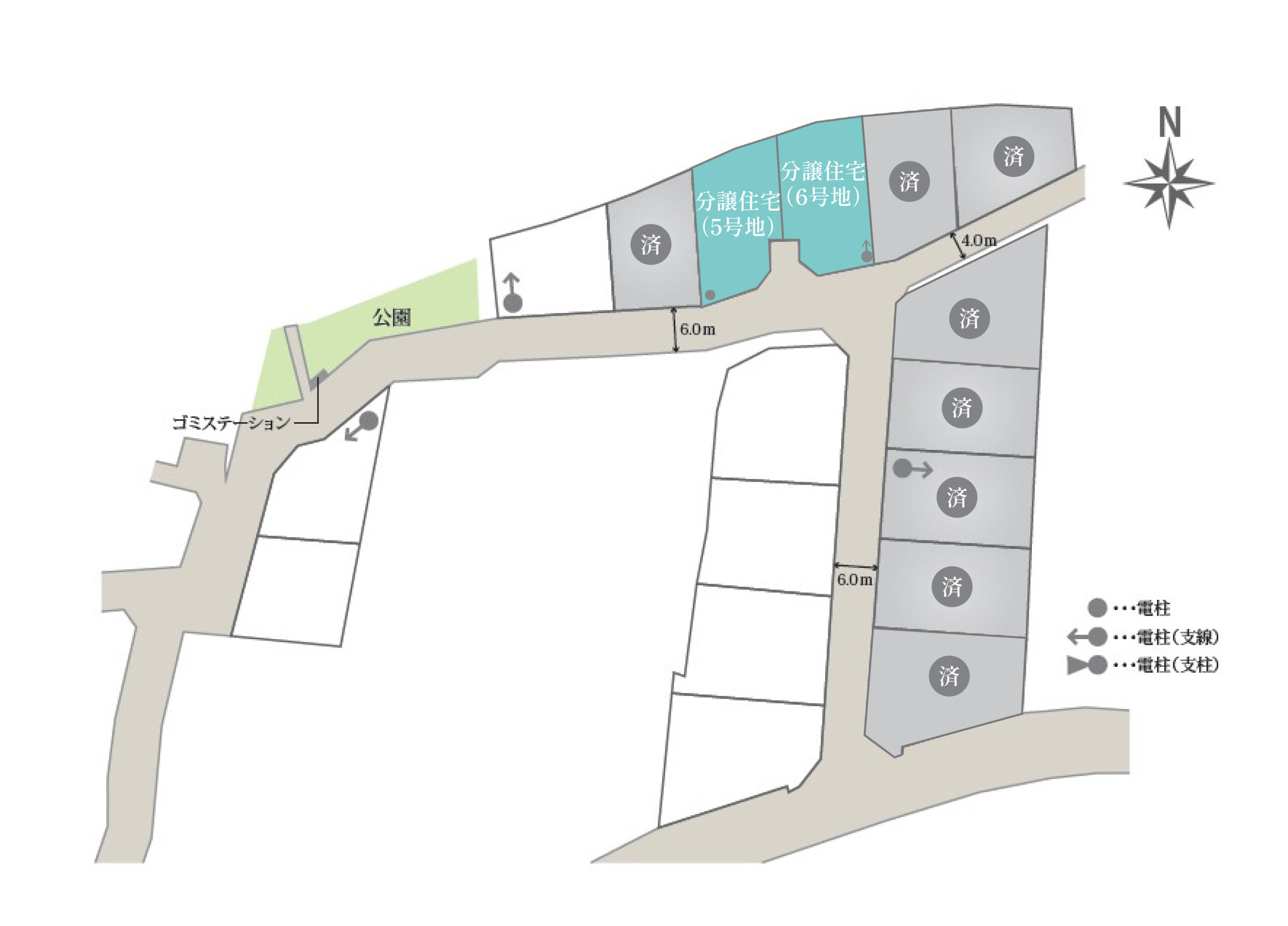 防府市仁井令町5号地・6号地分譲住宅 区画図