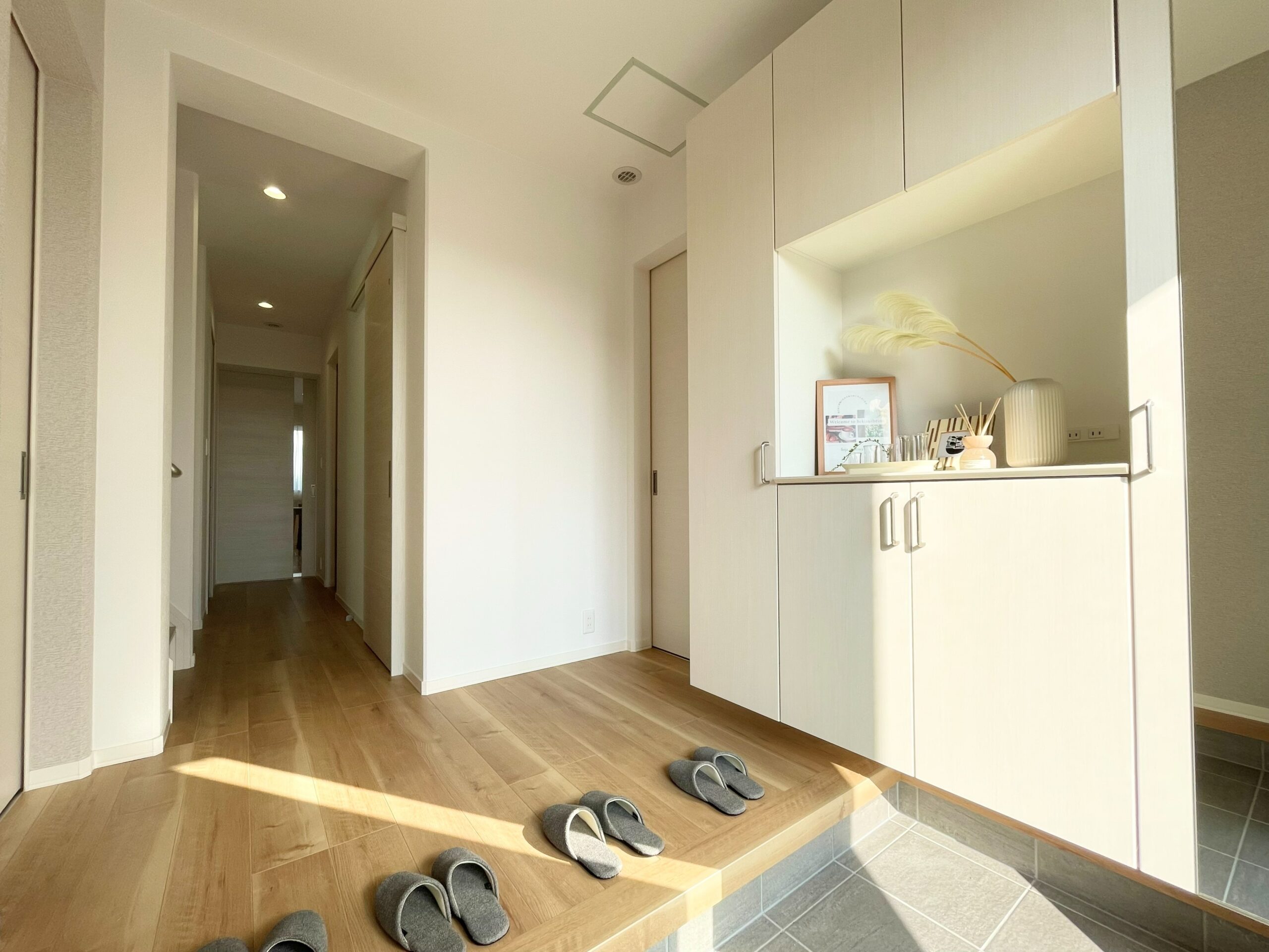 フロートタイプの大容量靴箱収納