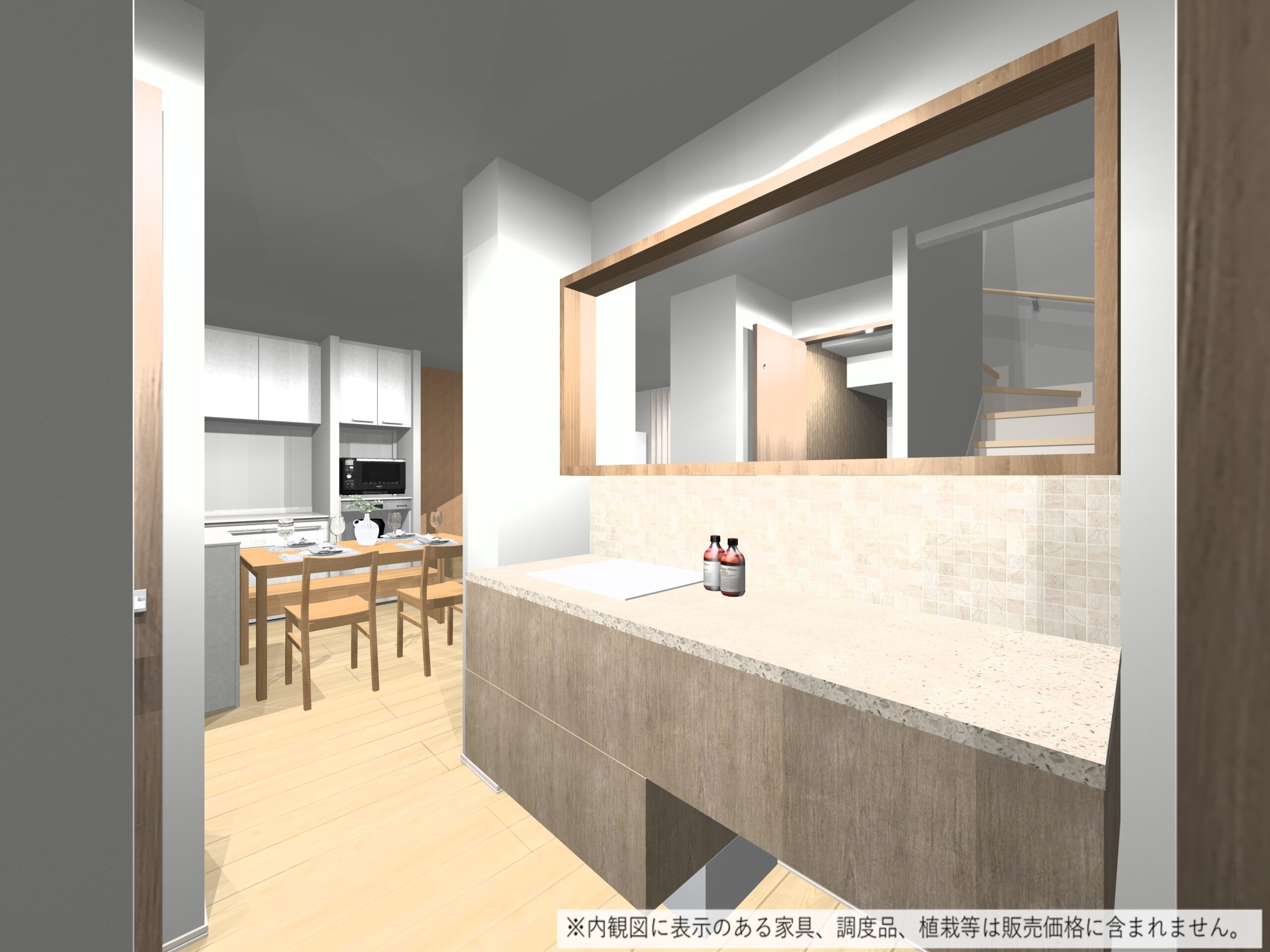 広々洗面台です。（完成予想内観パース）