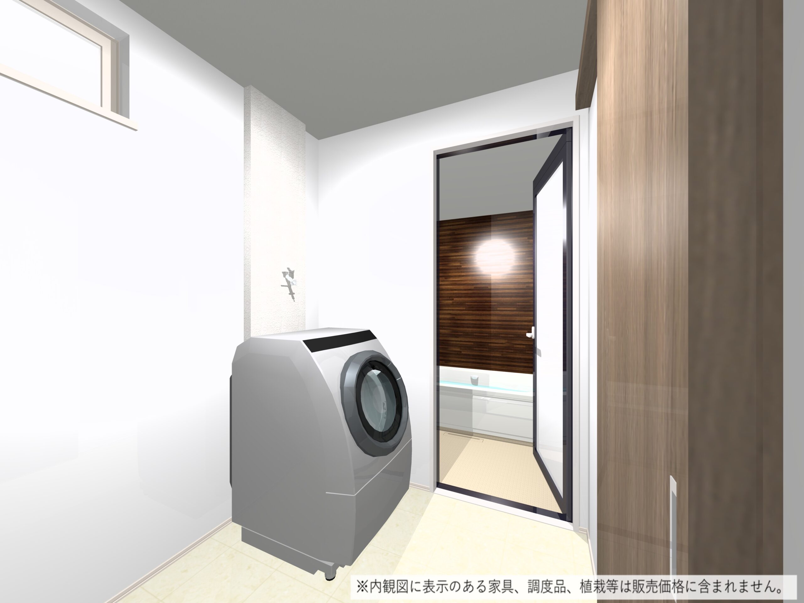 落ち着いた雰囲気の浴室です。（完成予想内観パース）