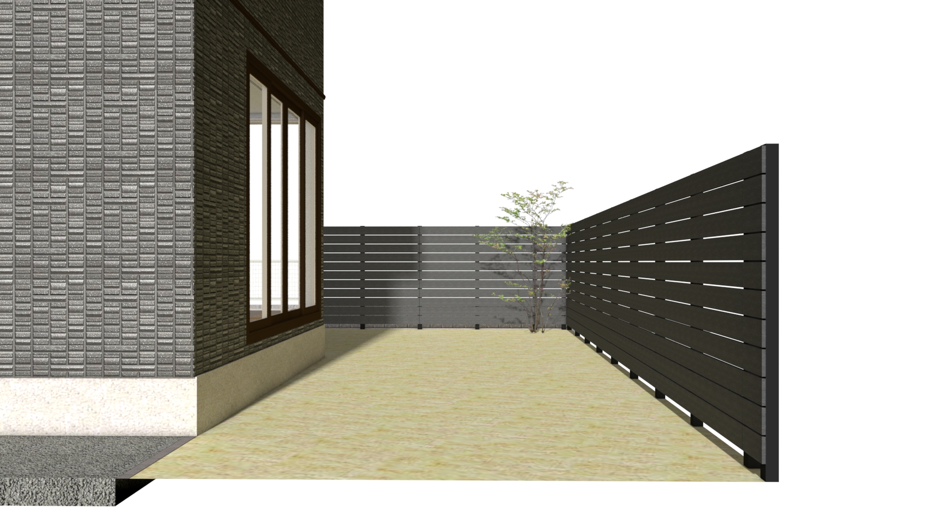 【6号地完成予定図】南面のプライベートガーデン