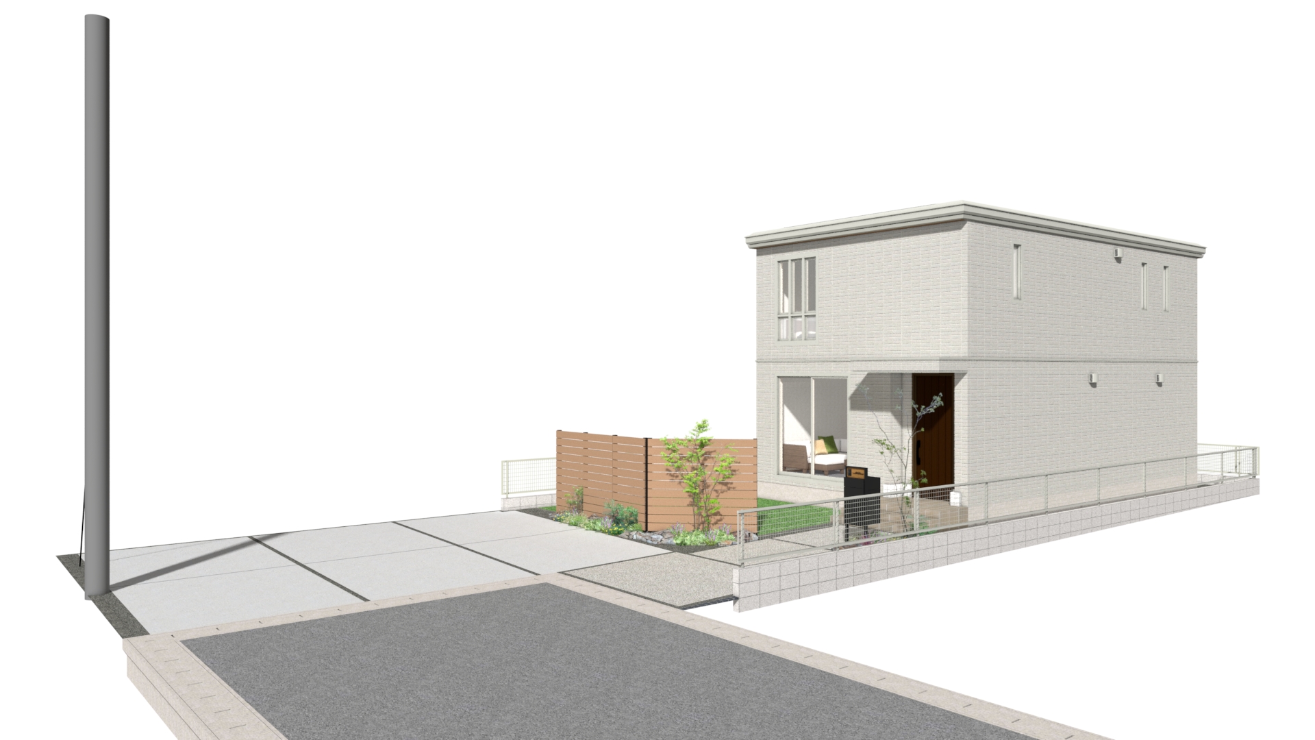 【3号地完成予定図】フェンスの内側はプライベートガーデン