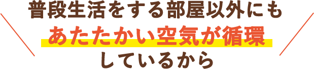 普段生活をする部屋以外にもあたたかい空気が循環しているから