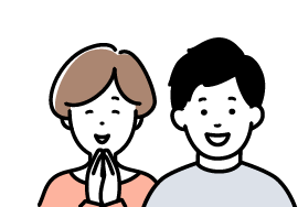 笑顔の男女のイラスト
