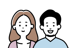 笑顔の男女のイラスト