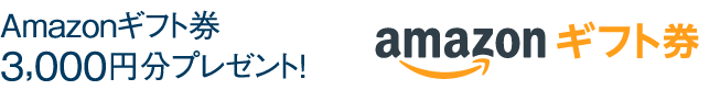 Amazonギフト券3,000円分プレゼント！