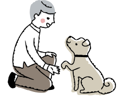 犬と飼い主のイラスト