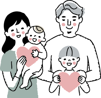 4人家族のイラスト