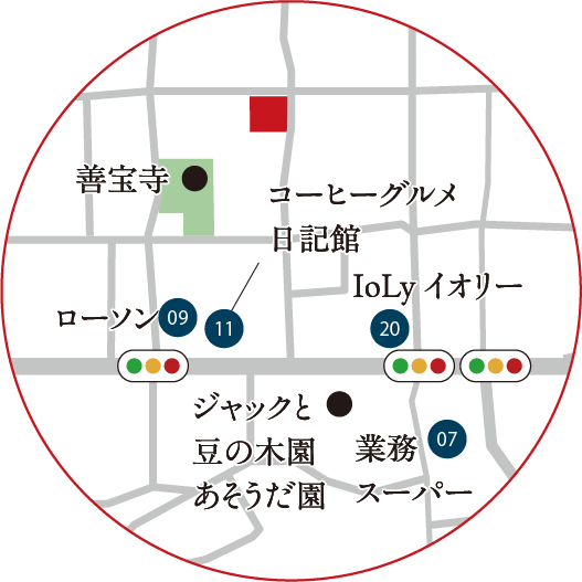 現地部分を拡大した地図