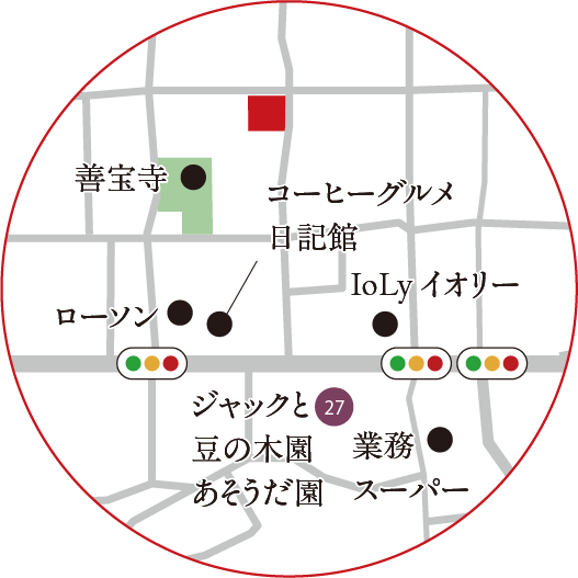 現地部分を拡大した地図