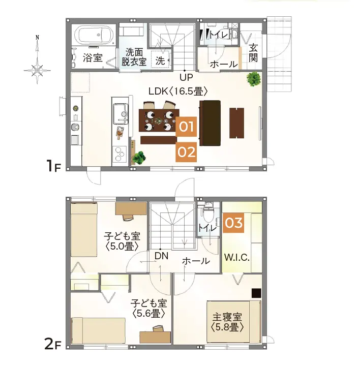 暖の住宅の間取り図
